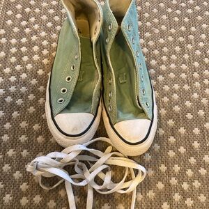 Converse Light Green High-Tops with White Accents